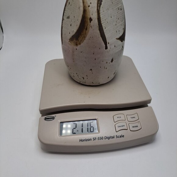 Handmade Ceramic Vase Speckled Glaze Abstract Design - Picture 11 of 16